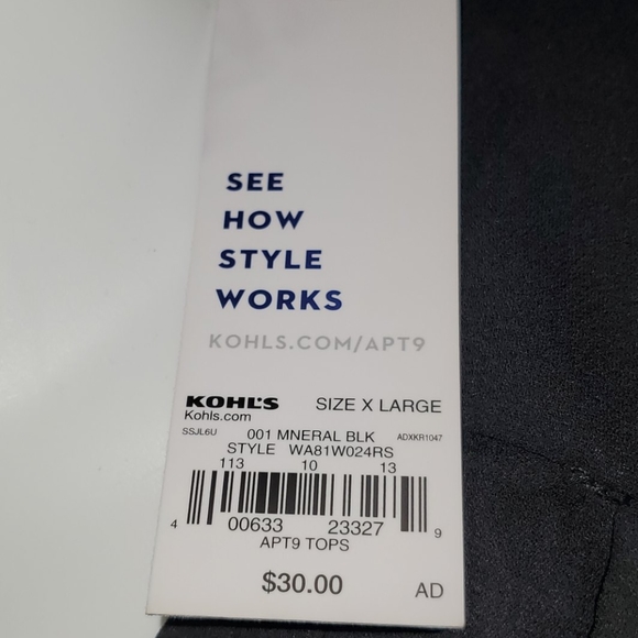 XL Apt.9 black top NWT - Picture 2 of 4